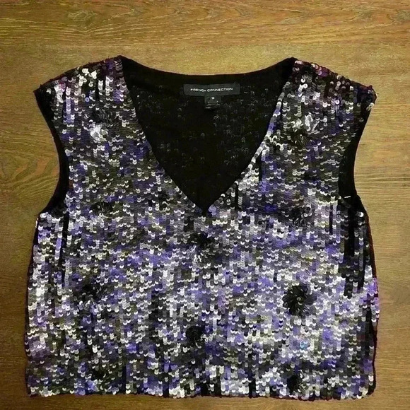 French Connection sequin blouse - Picture 1 of 3